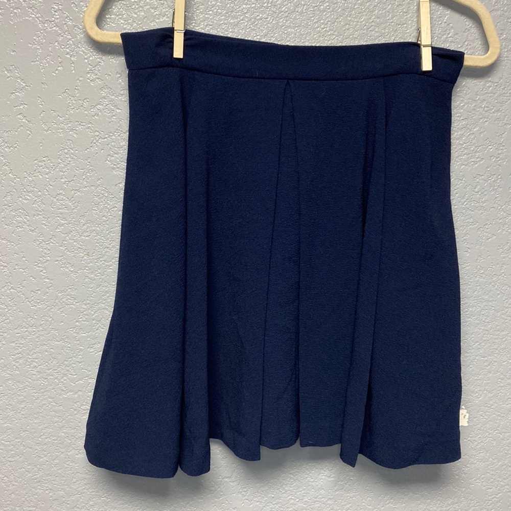 Sam Edelman Sz Med Navy Blue Skater Skirt w/Zipper and Pockets Casual Lined EUC